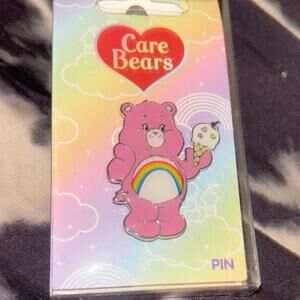 NEW CARE BEARS Rainbow Bear With Ice Cream Enamel Lapel Pin Collectible Pinback